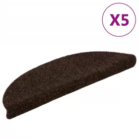    5 db öntapadós lépcsőszőnyeg 56 x 17 x 3 cm barna félkör alakú