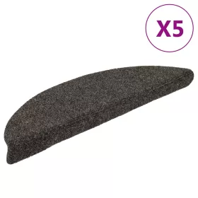    5 db öntapadós lépcsőszőnyeg 56 x 17 x 3 cm antracitszürke félkör alakú