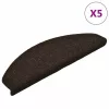 5 db öntapadós lépcsőszőnyeg 65 x 21 x 4 cm sötétbarna félkör alakú nagy