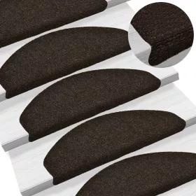    10 db öntapadós lépcsőszőnyeg 65 x 21 x 4 cm sötétbarna félkör alakú nagy