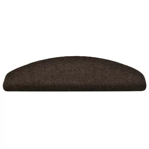  10 db öntapadós lépcsőszőnyeg 65 x 21 x 4 cm sötétbarna félkör alakú nagy