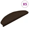  5 db öntapadós lépcsőszőnyeg 65 x 21 x 4 cm barna félkör alakú nagy