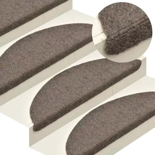  10 db öntapadós lépcsőszőnyeg 65 x 21 x 4 cm bézs félkör alakú nagy