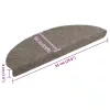  10 db öntapadós lépcsőszőnyeg 65 x 21 x 4 cm bézs félkör alakú nagy