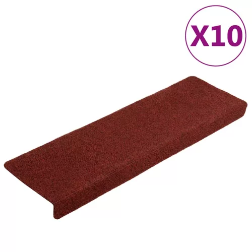  10 db öntapadós lépcsőszőnyeg 65 x 21 x 4 cm bordói téglalap alakú széllel