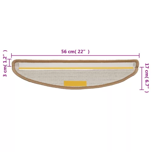  10 db bézs lépcsőszőnyeg 56 x 17 x 3 cm