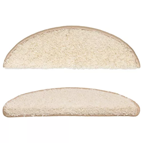  10 db krémszínű, félkör alakú lépcsőszőnyeg 56 x 17 x 3 cm