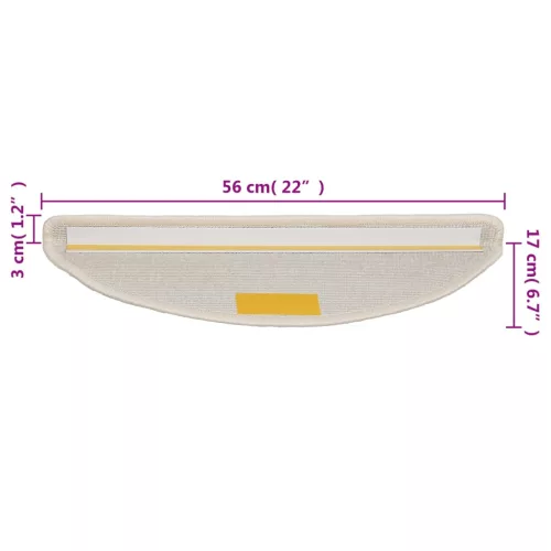  10 db fehér lépcsőszőnyeg 56 x 17 x 3 cm