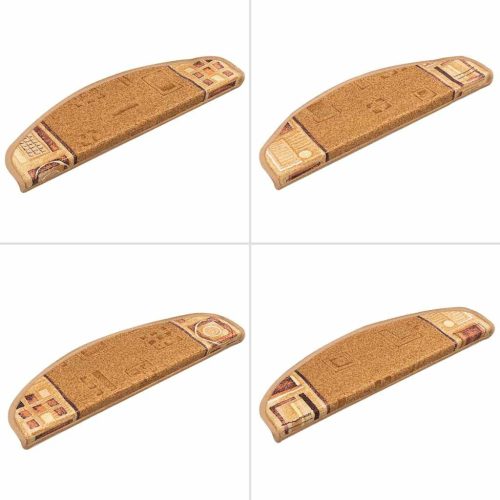  5 db bézs öntapadó lépcsőszőnyeg 65x21x4 cm