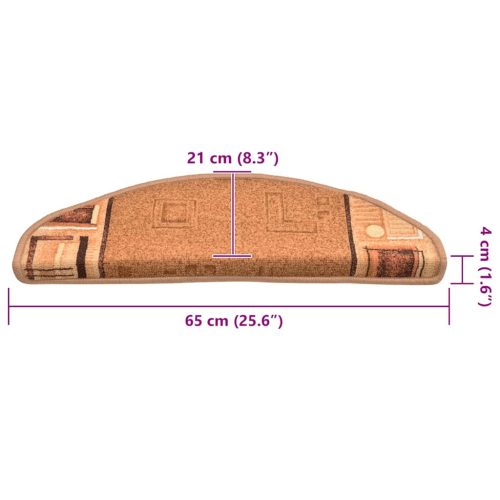  5 db bézs öntapadó lépcsőszőnyeg 65x21x4 cm