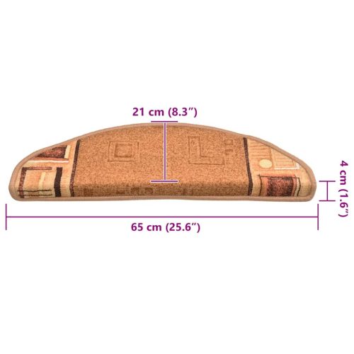  10 db bézs öntapadó lépcsőszőnyeg 65x21x4 cm