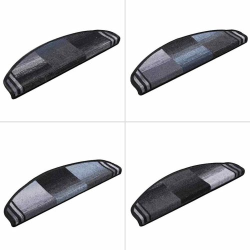  5 db fekete és szürke öntapadó lépcsőszőnyeg 65x21x4 cm