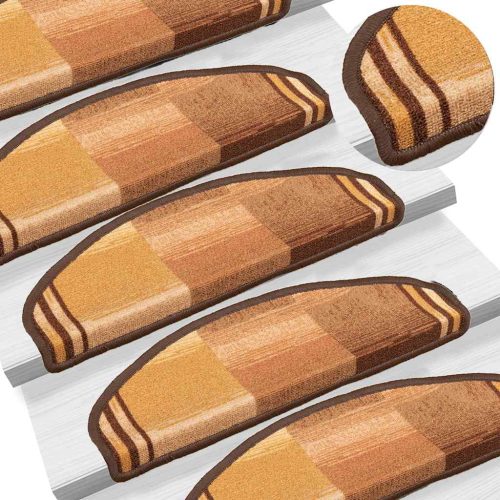  5 db barna öntapadó lépcsőszőnyeg 65x21x4 cm