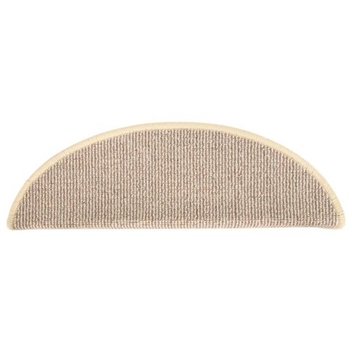  15 db fehér és barna félkör alakú lépcsőszőnyeg 56 x 17 x 3 cm