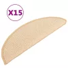  15 db krémszínű lépcsőszőnyeg 56 x 17 x 3 cm