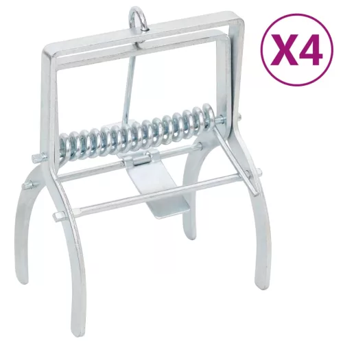  4 db ezüstszínű horganyzott acél vakondcsapda