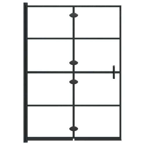  fekete ESG zuhanykabin összecsukható ajtóval 100 x 140 cm