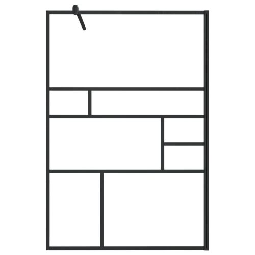  fekete zuhanyfal átlátszó ESG üveggel 115 x 195 cm