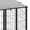  fekete acél kutyakennel 330 x 110 x 110 cm