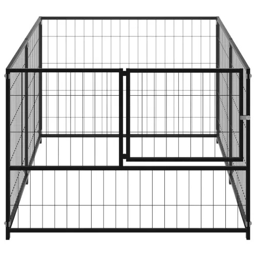  fekete acél kutyakennel 200 x 100 x 70 cm