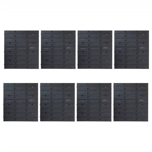  141 darabos piros és fekete tárolódoboz szett fali panelekkel