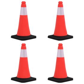    4 db nehéz talapzatú fényvisszaverő közlekedési bója 50 cm