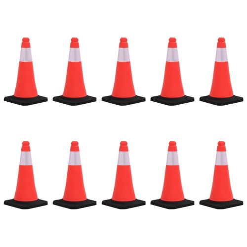  10 db nehéz talapzatú fényvisszaverő közlekedési bója 50 cm