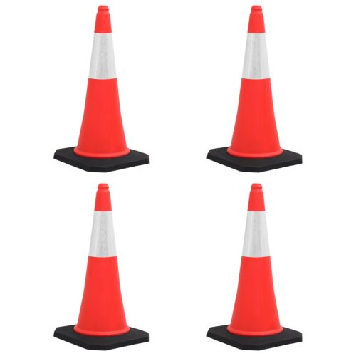  4 db nehéz talapzatú fényvisszaverő közlekedési bója 75 cm