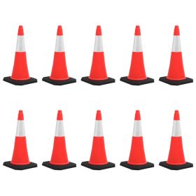    10 db nehéz talapzatú fényvisszaverő közlekedési bója 75 cm