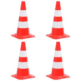    4 db piros és fehér fényvisszaverő közlekedési bója 50 cm