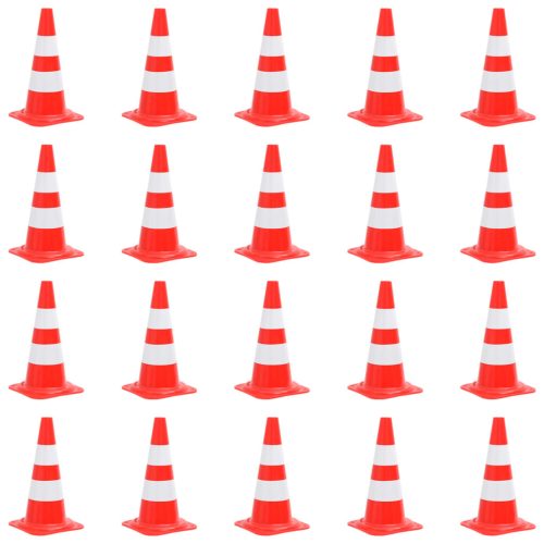  20 db piros és fehér fényvisszaverő közlekedési bója 50 cm