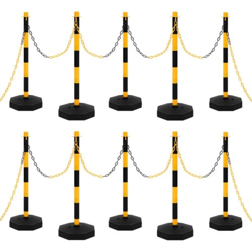  lánctartóoszlop-szett 10 m-es műanyag lánccal