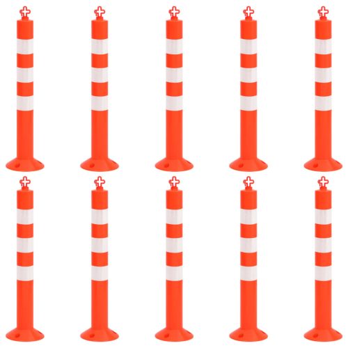  10 db polietilén forgalomterelő oszlop lánccal 75 cm