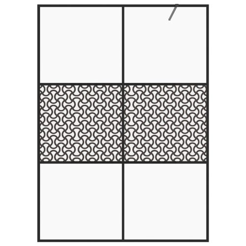  fekete zuhanyfal átlátszó ESG üveggel 140 x 195 cm