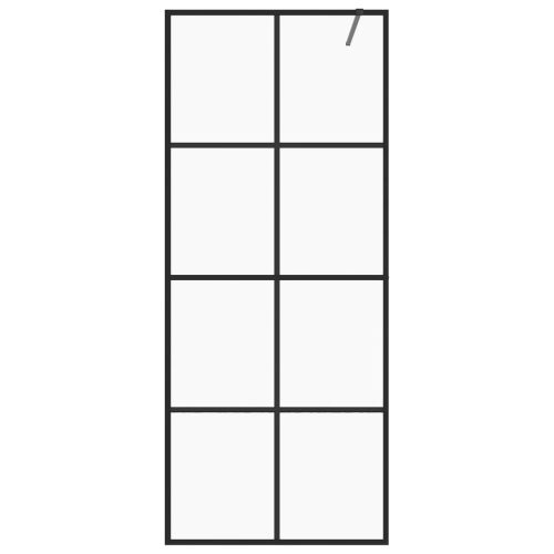  fekete zuhanyfal átlátszó ESG üveggel 80 x 195 cm