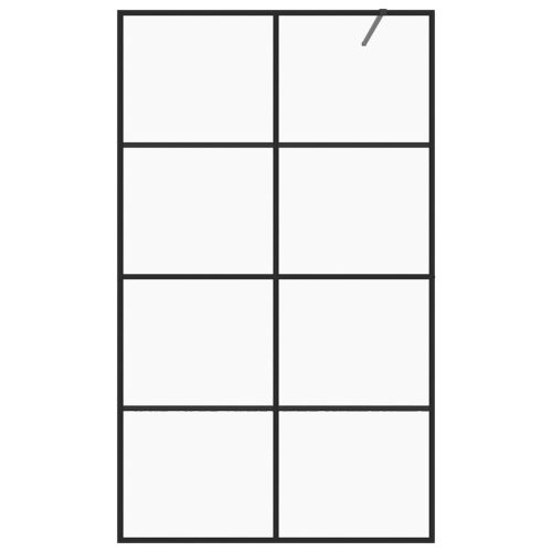  fekete zuhanyfal átlátszó ESG üveggel 90 x 195 cm