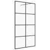  fekete zuhanyfal átlátszó ESG üveggel 100 x 195 cm