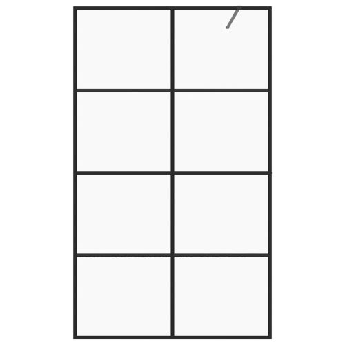  fekete zuhanyfal átlátszó ESG üveggel 140 x 195 cm