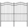  fekete acél kerti kerítés Woerden lándzsás tetejű 240 x 175 cm