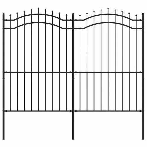  fekete acél kerti kerítés Woerden lándzsás tetejű 240 x 175 cm