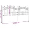  fekete porszórt acél kerti kerítés lándzsa hegyekkel 115 cm