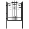  fekete porszórt acél kerítéskapu lándzsa hegyekkel 103 x 175 cm