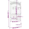  fekete porszórt acél kerítéskapu lándzsa hegyekkel 103 x 200 cm