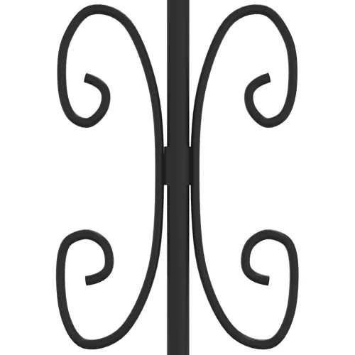  fekete porszórt acél kerítéskapu lándzsás tetejjel 305 x 125 cm