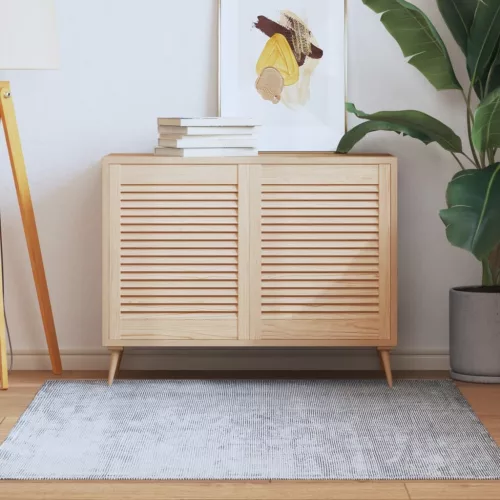  2 db tömör fenyőfa lamellás szekrényajtó 61,5 x 49,4 cm