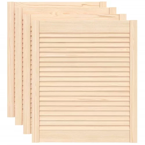  4 db tömör fenyőfa lamellás szekrényajtó 69 x 59,4 cm