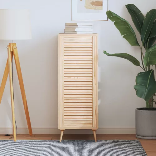  tömör fenyőfa lamellás szekrényajtó 99,3 x 39,4 cm