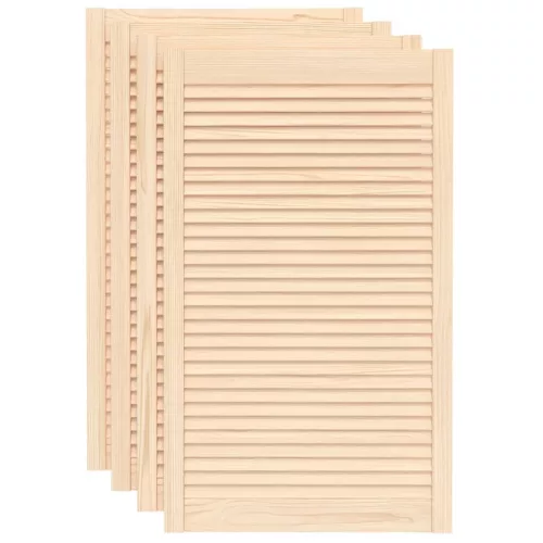  4 db tömör fenyőfa lamellás szekrényajtó 99,3 x 59,4 cm