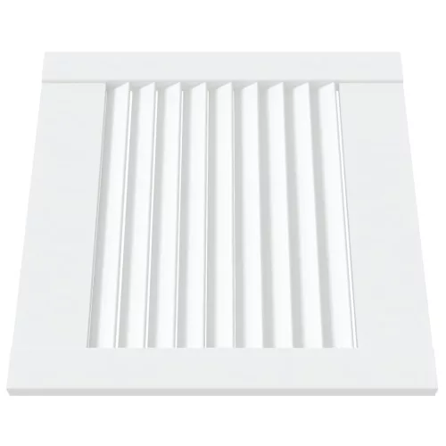  2 db fehér tömör fenyőfa lamellás szekrényajtó 39,5 x 39,4 cm