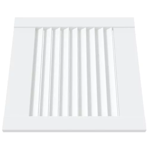  4 db fehér tömör fenyőfa lamellás szekrényajtó 39,5 x 39,4 cm